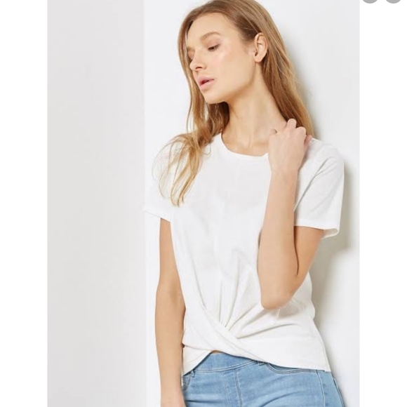 Mango Twisted White Tee/Top